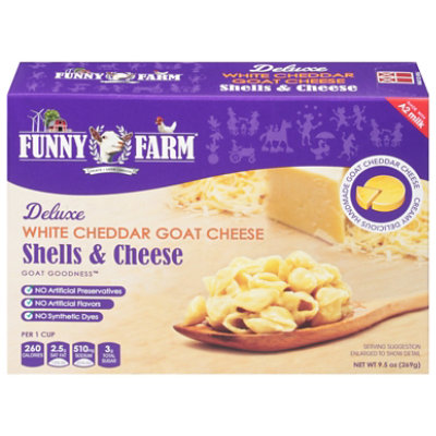 Funny Farm Entree Deluxe Goat White Cheddar Shells And Cheese - 9.5 FZ