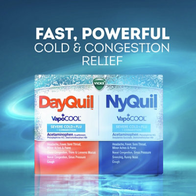 Vicks Dayquil And Nyquil Vapocool Severe Cold Flu And Congestion Medicine 24 Caplets Menthol Maximum - 24 CT - Image 5