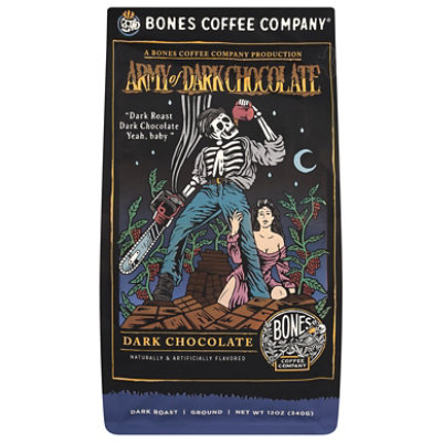 Bones Coffee Company Coffee Ground Army Dark Chocolate - 12 OZ - Image 1