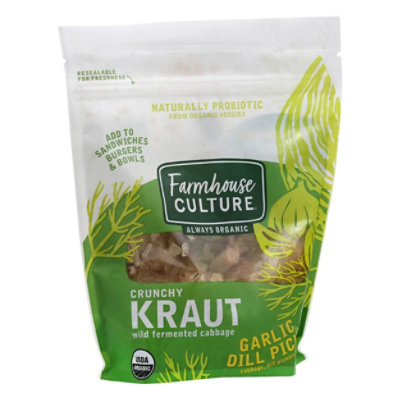 Farmhouse Culture Sauerkraut Garlic Dill Pickle - 16 OZ