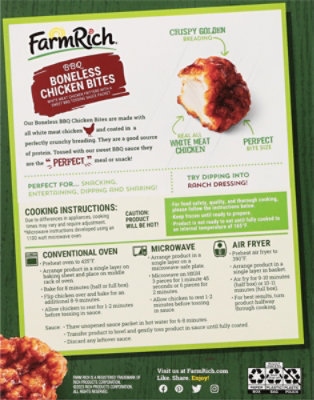 Farm Rich Barbeque Boneless Chicken Bites White Meat Chicken Fritters, 15 Oz - 15 OZ - Image 6