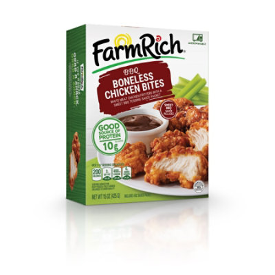 Farm Rich Barbeque Boneless Chicken Bites White Meat Chicken Fritters, 15 Oz - 15 OZ - Image 1