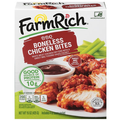 Farm Rich Barbeque Boneless Chicken Bites White Meat Chicken Fritters, 15 Oz - 15 OZ - Image 1