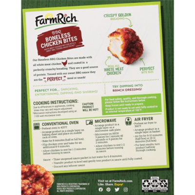 Farm Rich Barbeque Boneless Chicken Bites White Meat Chicken Fritters, 15 Oz - 15 OZ - Image 4