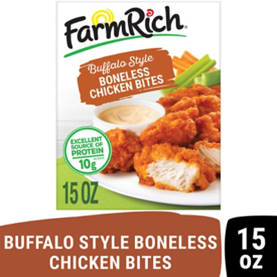 Farm Rich Buffalo Style Boneless Chicken Bites White Meat Chicken Fritters, 15 Oz - 15 OZ - Image 1