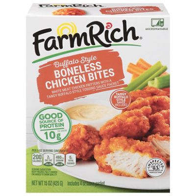 Farm Rich Buffalo Style Boneless Chicken Bites White Meat Chicken Fritters, 15 Oz - 15 OZ - Image 1