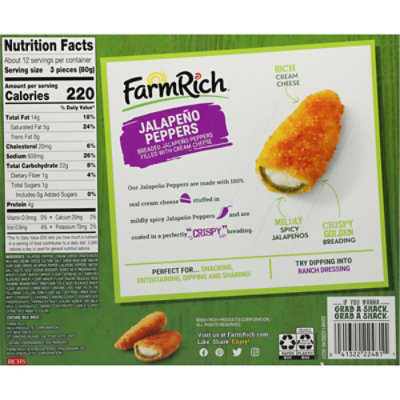 Farm Rich Breaded Jalapeno Peppers Filled With Cream Cheese, 34 Oz - 34 OZ - Image 3