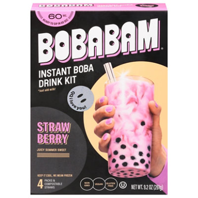 Bobabam Boba Strawberry Kit 4pk - 9.2 OZ