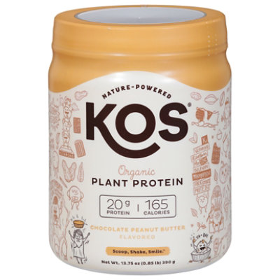 Kos Plant Protein Powder Chocolate Peanut Butter Organic - 13.75 OZ - Image 3