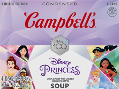 Campbell's Condensed Kids Soup - Disney Princess shaped pasta in chicken soup - 4 Ct - 10.5 Oz - Image 6