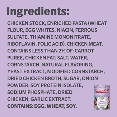 Campbell's Condensed Kids Soup - Disney Princess shaped pasta in chicken soup - 4 Ct - 10.5 Oz - Image 4