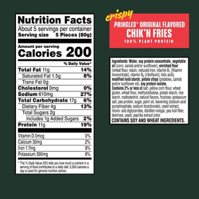 MorningStar Farms Plant Based Chikn Fries Pringles Original Flavor Vegan Meat - 13.5 Oz - Image 5