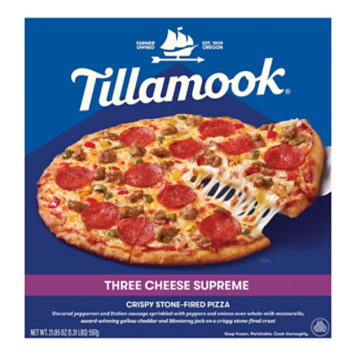 Tillamook Three-cheese Supreme Pizza, 21.05 Oz - 21.05OZ - Image 1