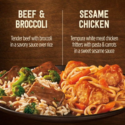 Marie Callender's Duos, Beef & Broccoli & Sesame Chicken, Frozen Meal, 14 Oz - 14 OZ - Image 2