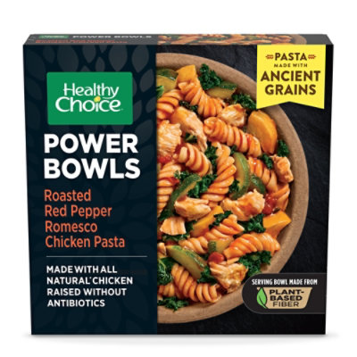 Healthy Choice Power Bowls, Roasted Red Pepper Romesco Chicken Pasta, Frozen Meal, 9 Oz - 9 OZ - Image 1