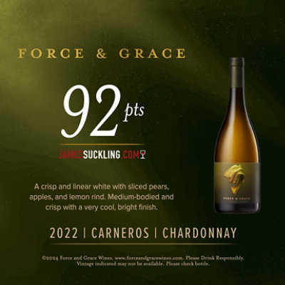 Force & Grace Chardonnay Carneros - 750 Ml - Image 2