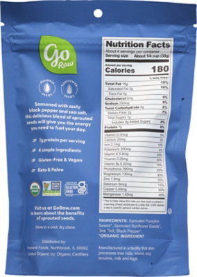 Go Raw Sprouted Seeds Snack Sea Salt And Pepper - 4 OZ - Image 5
