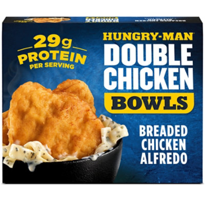 Hungry-man Double Chicken Bowls, Breaded Chicken Alfredo, Frozen Dinner Meal, 15 Oz - 15 OZ - Image 1