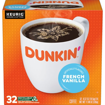 Dunkin' French Vanilla Coffee K Cup 32 Count - 11.86 Oz - Image 1