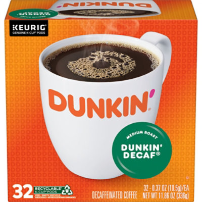 Dunkin’ Decaf Medium Roast Coffee Keurig K-Cup Pods - 32 Count - Image 4