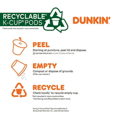 Dunkin’ Decaf Medium Roast Coffee Keurig K-Cup Pods - 32 Count - Image 3