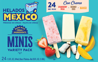 Helados Mexico Mini Cream Paletas Variety Pack - 24 -1.5 Fl. Oz. - Image 1