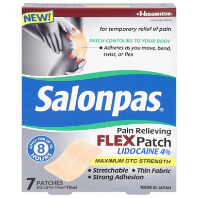 Salonpas Pain Relieving Flex Patch Lidocaine 4% - 7 Count - Image 4