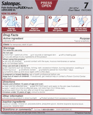 Salonpas Pain Relieving Flex Patch - 7 Count - Image 5