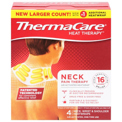 Thermacare Heat Wraps Neck Shoulder Wrist Pain Therapy - 4 Count - Image 1