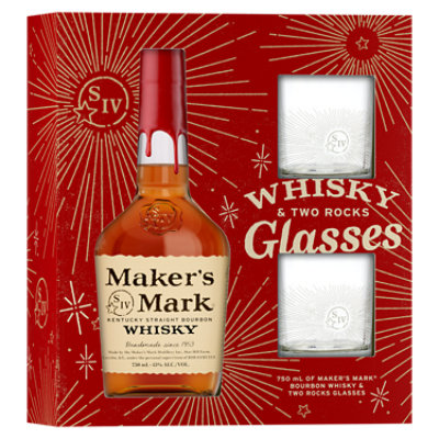 Maker'S Mark With Rock Glasses - 750 Ml - Image 1