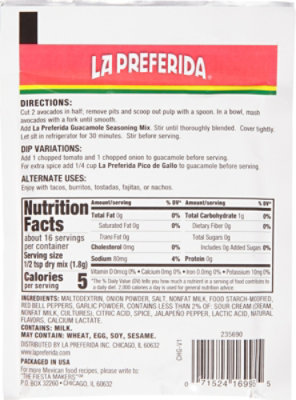 La Preferida Guacamole Seasoning Mix - 1 Oz - Image 6