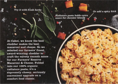 Cabot Farmer'S Reserve Sharp Cheddar And Organic Pasta Mac And Cheese - 11 Oz - Image 5