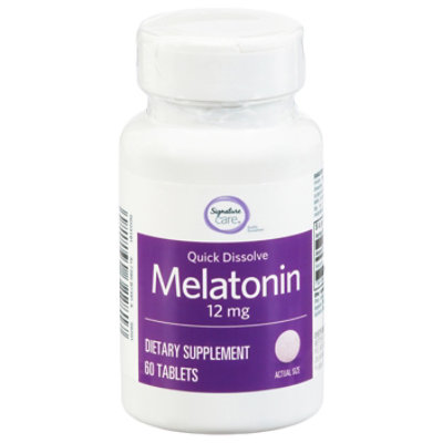 Signature Select/Care Quick Dissolve Melatonin 12 Mg Tablets - 60 Count - Image 1