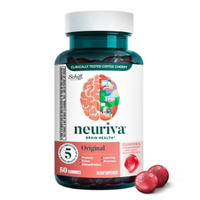 Neuriva Brain Health Original Strawberry Gummies - 50 Count - Image 3