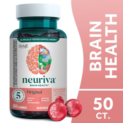 Neuriva Brain Health Original Strawberry Gummies - 50 Count - Image 1