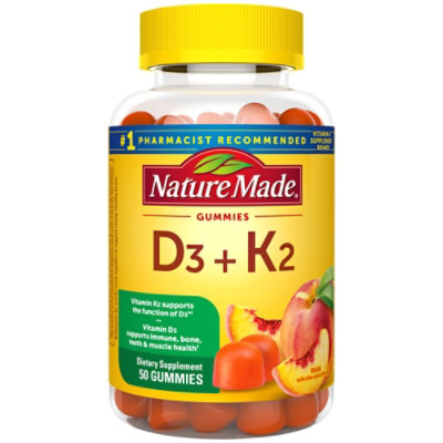 Nature Made D3 Plus K2 Gummies - 50 Count - Image 1