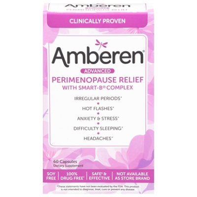 Amberen Multi-Symptom Perimenopause Supplements for Women Night Sweats & Hot Flash Relief - 60 CT - Image 3