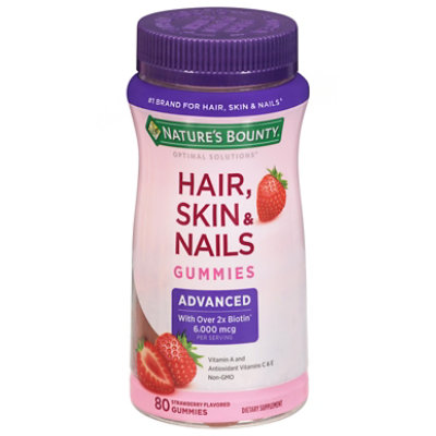 Nature'S Bounty Optimal Solutions Advanced Hair Skin And Nails Gummies - 80 Count - Image 1