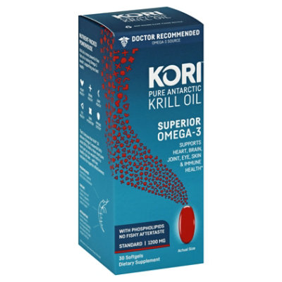 Kori Krill Oil Superior Omega 3 1200 Mg Standard Softgels - 30 Count - Image 1