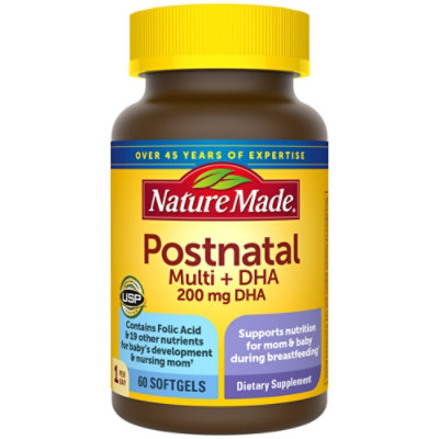 Nature Made Postnatal Multivitamin Plus Dha 200 Mg Softgels - 60 Count - Image 1