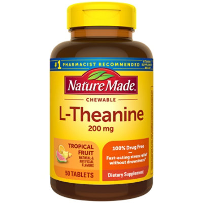 Nature Made L-Theanine 200 Mg Chewable Tablets - 50 Count - Image 1