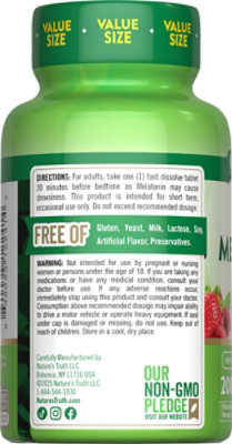Melatonin Value Size Fast Dissolve Tabs 5 Mg - 200 Count - Image 3