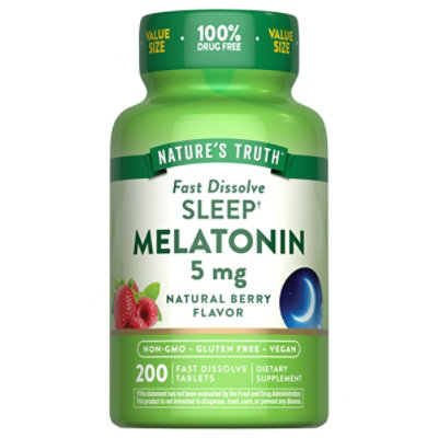 Melatonin Value Size Fast Dissolve Tabs 5 Mg - 200 Count - Image 1