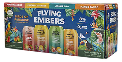 Flying Embers Birds Of Paradise Hard Kombucha Variety Pack In Cans - 8-12 Fl. Oz. - Image 1