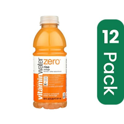 Glaceau vitaminwater Zero Nutrient Enhanced Water Beverage - Rise Orange - 12 Bottles (20 Fl oz Per Bottle) - Image 1