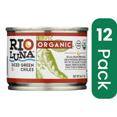 Rio Luna - Organic Green Chiles - Diced - 4 oz. (Pack of 12) - Image 1