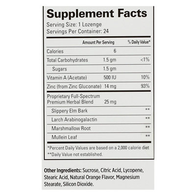 Quantum TheraZinc Cold Season Plus Lozenges Orange - 14 mg - 24 Lozenges - Image 2