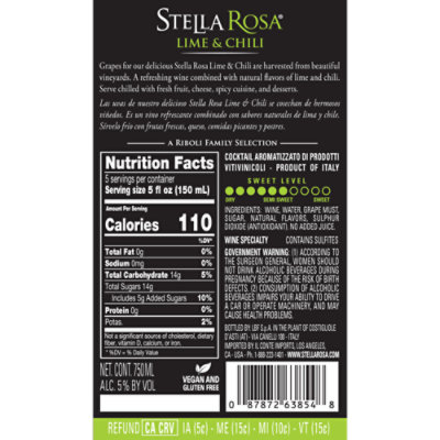 Stella Rosa Lime Chili White Wine - 750 Ml - Image 5