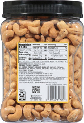 Signature SELECT Roasted And Salted Cashews Whole - 33 Oz - Image 7