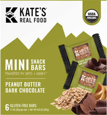 Kate's Real Food Peanut Butter Dark Chocolate Bars - 6-2.2 Oz - Image 1